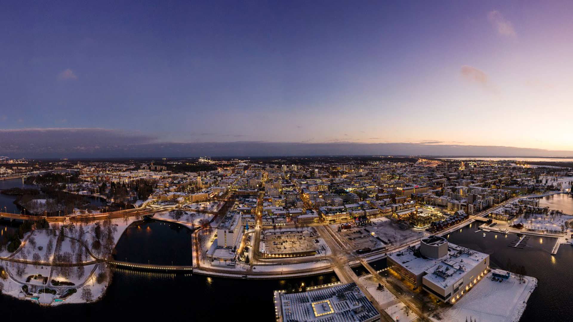 Oulun keskustan ilmakuva